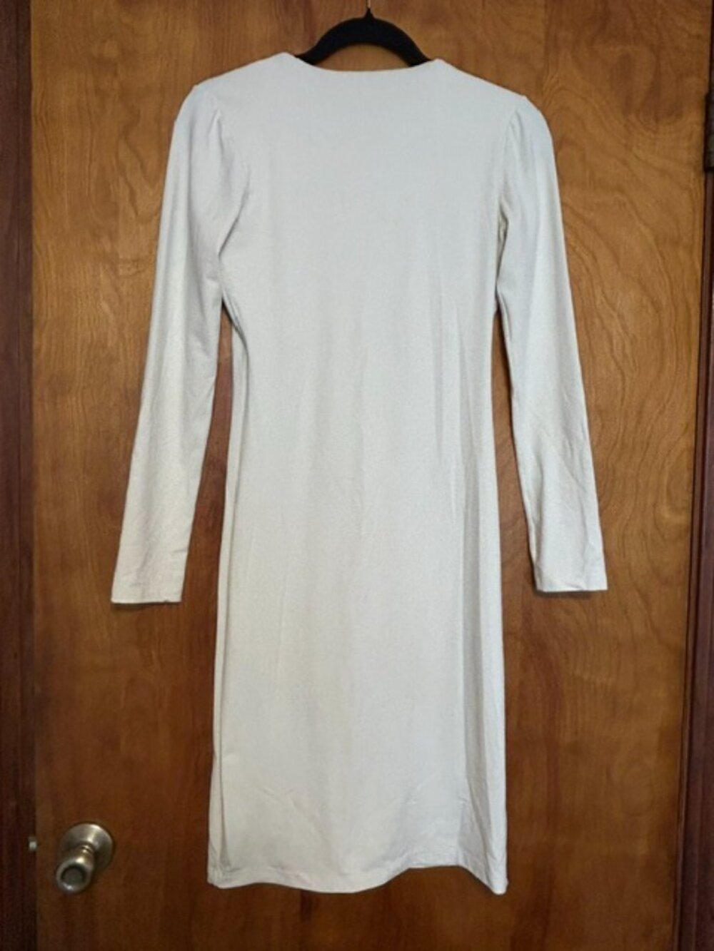 Susana Monaco Off White Stretch Midi Dress Size S Long Sleeve - Picture 3 of 5